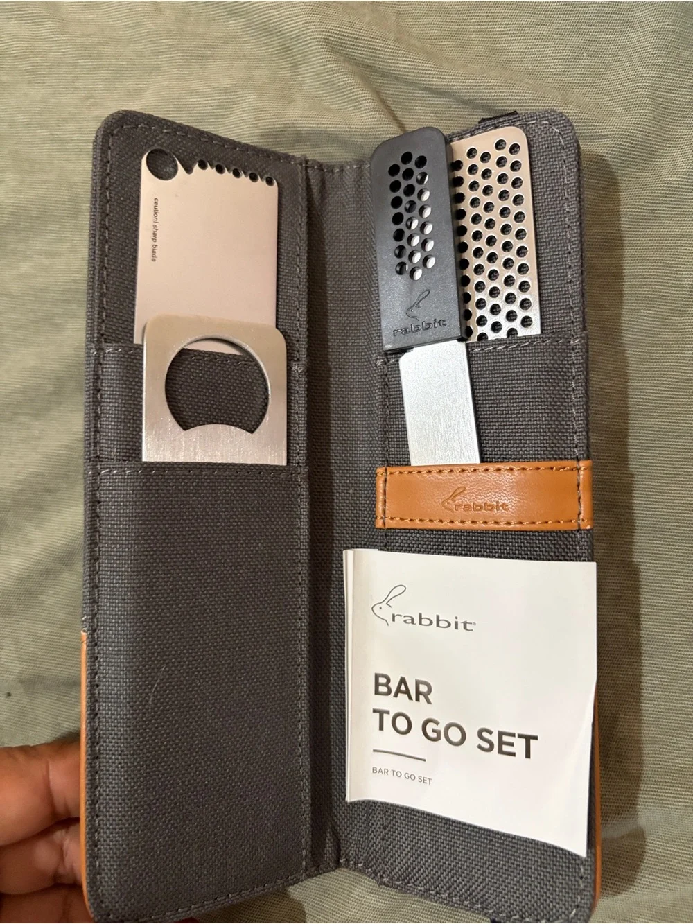 rabbit Bar To Go Set - Gray Compact Bar Knife & Cocktail Accessories